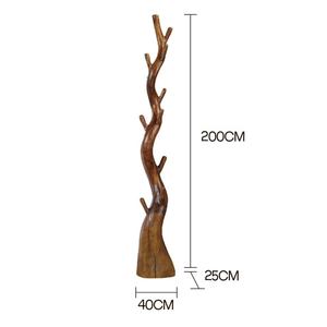 Porte-chapeaux et porte-manteau moderne en bois de teck, durable et écoresponsable, au design épuré, pour la maison et l'hôtel, mobilier polyvalent au design naturel pour chambre et salon - Product Image 6