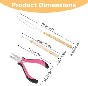 3 uds alicates de pelo de acero inoxidable juego de extensiones de cuentas alicates de extensión herramientas Micro anillo bucle Microlink cuentas Kit de herramientas Uso de salón - Product Image 3