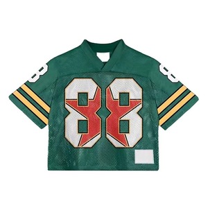OEM Custom Breathable Plus Size American Football Mesh Fan Jersey Streetwear Oversized <b>T</b>-<b>Shirt</b> Sublimated Embroidery - Product Image 6