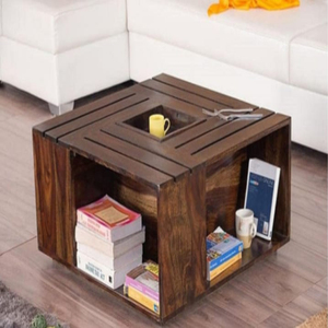 Table basse en bois au design moderne avec finition noyer pour la chambre à coucher, le salon, le bureau à domicile et le thé. - Product Image 2