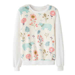 Sweat-shirt col ras du cou pour femme, décoration florale, personnalisé, 100% coton, tricot, ample, broderie, Streetwear - Product Image 6