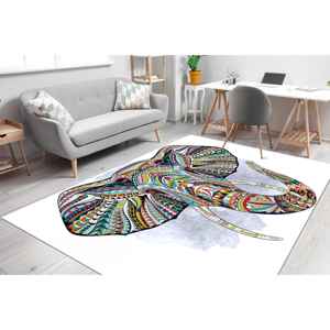 Ethnic Patterned Elephant <b>Rug</b>, Colorful <b>Rug</b>, Printed <b>Rug</b>,With Pile Soft <b>Rug</b> - Product Image 1