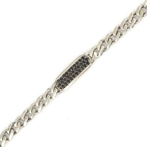 Bracelet gourmet en argent sterling 925 avec cristaux de zircon noir - Product Image 2