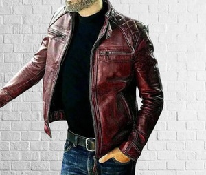 แจ็กเก็ตหนัง PU สำหรับผู้ชายเสื้อแจ็กเก็ตหนังแฟชั่นทำจากปากีสถาน - Product Image 1