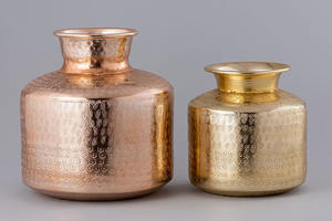 Florero de aluminio y hierro para boda estilo costero hecho a mano y maceta de suelo - Product Image 4