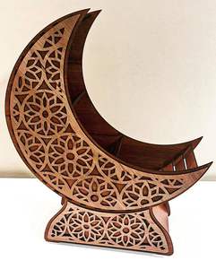 Décor de Ramadan en bois rustique fait à la main avec finition naturelle parfait pour les intérieurs de ferme et de maison vintage islamique - Product Image 3