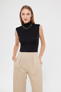 Col roulé sans manches Viscose Body Slim Fit décontracté Relax et élégant sous-vêtement avec fonction anti-boulochage - Product Image 5