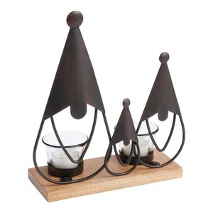 Set of three <b>Metal</b> <b>Candle</b> <b>Holder</b> <b>Black</b> Powder Coated Decor Stylish Antique Finishing <b>Candle</b> Stand For Lighting set of 3 - Product Image 2