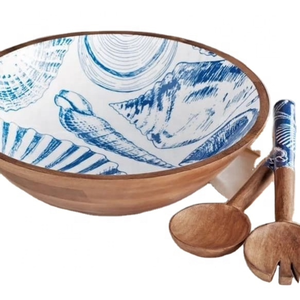 Bol de service personnalisé minimaliste et écologique pour mariage Meilleure qualité Joint en résine Cadeaux alimentaires en bois Travail à la main Pierre polie - Product Image 5