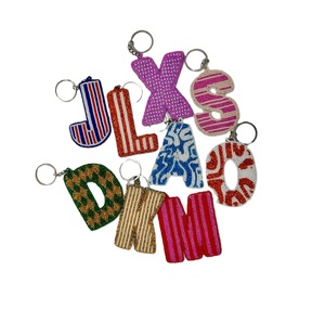 Cute Handmade Beaded Embroidery Keychain Unique Gift Idea Premium Seed <b>Beads</b> Embroidered Keychain With Letter Design - Product Image 6