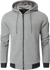 Sudadera con capucha súper suave con cremallera para hombre, sudadera de invierno con bolsillos con cremallera segura, logotipo personalizable, sudaderas con capucha atléticas cálidas de lana, varios tamaños - Product Image 5