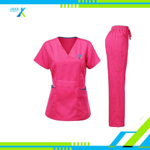 Juego de uniformes médicos para mujer, respetuoso con el medio ambiente, elástico, ultrasuave, uniforme, bolsillo en contraste, Color personalizado, enfermera, Doctor, Hospital - Product Image 2