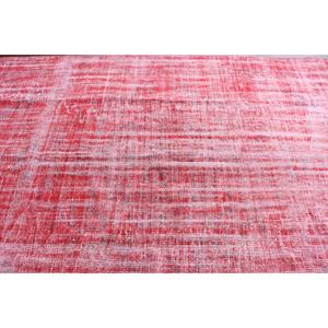 6.2x9.6 ft Large Vintage Turkish Rug, <b>Red</b> Animal Print <b>Wool</b> Rug - Product Image 4