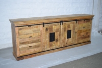 Commode en bois de manguier massif de haute qualité, design industriel moderne, avec tiroirs de rangement pour hôtel et salon – Meilleure vente