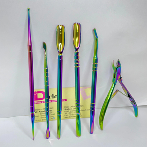 Empujador de cutículas de uñas de acero inoxidable de doble punta Piel muerta Manicura Pedicura Empujadores Esencial Nail Art Cuchara Removedor Nipper - Product Image 1