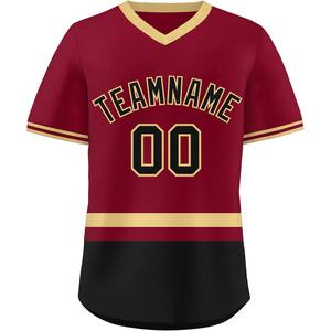 Equipo de béisbol Jersey proveedor personalizado malla cuello en V estilo sublimado camisas con aparejos sarga bordado al por mayor - Product Image 3