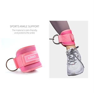 Sangles de cheville de haute qualité pour l'entraînement, en matériau PU, pour la salle de sport avec machines à câbles, logo personnalisé possible - Product Image 3