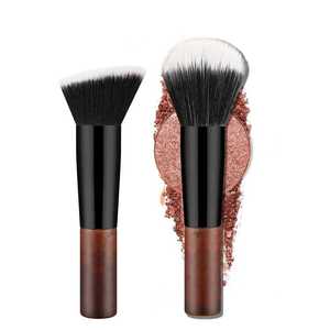 Juego de brochas de maquillaje de viaje portátil, pelo sintético natural, tubo de aluminio, mango de madera, venta al por mayor de fábrica, 17 Uds. - Product Image 5