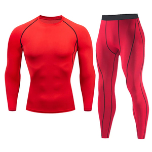 Ensembles de yoga compressifs pour hommes de haute qualité, respirants, à séchage rapide, en Spandex/Polyester, vêtements de fitness à motif uni, OEM disponible - Product Image 4