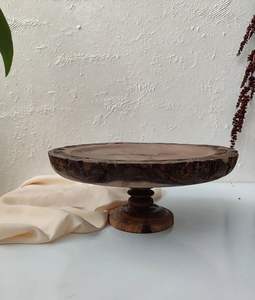 ที่วางเค้กวันเกิดรูปทรงโค้งมนทำด้วยมือสำหรับงานเลี้ยงฉลองเค้กไม้ - Product Image 2