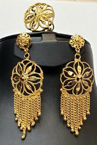 Colección Árabe, Conjuntos de Joyería Fina Chapados en Oro de 24 Quilates, Cobre con Perla y Diamante para Regalo - Product Image 2