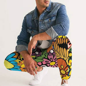 Pantalones de Jogger de sublimación con estampado completo y cintura elástica Pantalones de Jogger de sublimación con estilo - Product Image 5