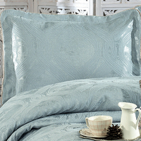 Ensemble de couvre-lit Guzide ASYA 4 pièces en chenille turquoise 100% lavable en machine, 300 fils, tissé, minimaliste, uni, taille King, pour usage domestique