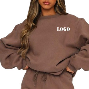 Ensemble de survêtement pour femme, vêtements de sport d'hiver, streetwear, jogging, doux, deux pièces, personnalisable, uni, 100% coton biologique, séchage rapide - Product Image 2