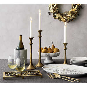Elegant Metal <b>Taper</b> <b>Candle</b> Holder Quality Decorative Golden <b>Candle</b> Stand for Christmas Tableware Wholesale Christmas Decoration - Product Image 5