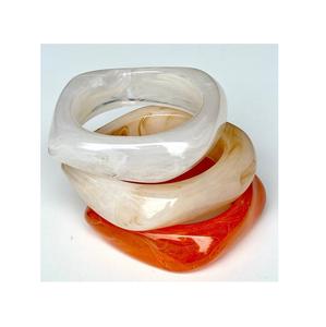 Colorful Resin Bangle Marble Effect Waterproof Unique Handmade Bracelet for Daily Wear Party Outfits Modern Trendy Jewelry - Product Image 1