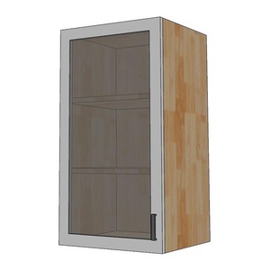 Armoires de cuisine au design moderne avec porte vitrée simple de 40 cm de large en bois massif TBT010 Panneau MDF - Product Image 2