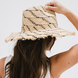 Sombrero de rafia ecológica con protección solar de verano más vendido para vacaciones en la playa, sombreros de paja unisex de ala ancha hechos a mano - Product Image 1