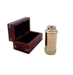 Télescope monoculaire en laiton avec boîte en bois, idéal pour un cadeau, vintage, pour la navigation, les voyages, l'observation, les jeux, les voyages - Product Image 2