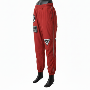 Pantalones Cortavientos para Mujer, Ligeros, Tejido de Poliéster, Diseño de Panel Lateral Rojo, Logotipo Personalizado con Transferencia de Calor - Product Image 4