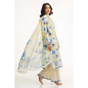 Traje Casual de Verano de 3 Piezas para Mujer, Color Verde Claro, Estampado, con Decoración de Botones - Product Image 1