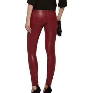 Pantalons en cuir pour femmes, fournisseur d'usine, taille haute, PU vintage, marron, longueur entière, vente en gros, pantalons en cuir pour femmes de haute qualité, ronpex - Product Image 6