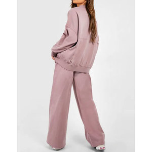 Chándal de talla grande con capucha de Invierno para mujer, ropa informal de gran tamaño, sudadera de Color sólido con pantalón - Product Image 2