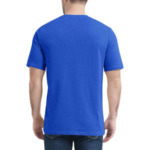 100% algodón antiarrugas de alta calidad, precio asequible, fabricante de camisetas, elegante Camiseta con bolsillo de cuello redondo para uso diario - Product Image 4