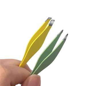 Mini pinzas impresas de doble cara más vendidas al por mayor, pinzas para cejas de la mejor calidad con punta inclinada - Product Image 5