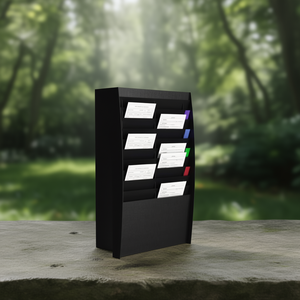 Black <b>Polystyrene</b> A4 Paperflow Brochure Holder 54.4 X 86.5 X 10.6 cm 20 Compartments - Product Image 3