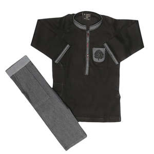 ชุดเสื้อผ้าเด็กผู้ชายแบบหรูหรา - สีดำ - Product Image 4