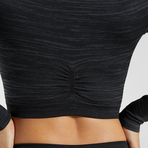 Top Corto Nuevo para Mujer, Personalizado, Transpirable, Informal, para Fitness, Yoga, Gimnasio, Ejercicio, Tejido de Punto, Ropa Deportiva, Talla Grande, Corto, 100% - Product Image 3