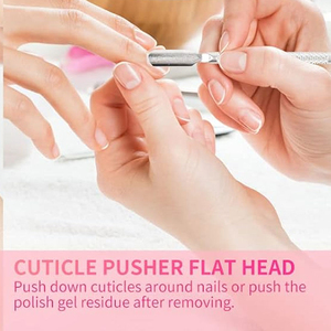 Outil de manucure en acier inoxydable de haute qualité, réutilisable, double usage, pousse-cuticules, équipement de beauté de salon - Product Image 6