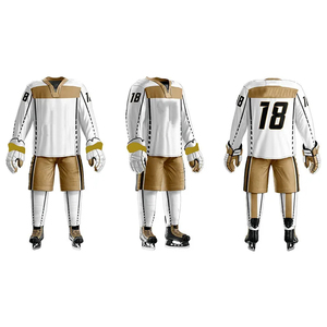 Conjuntos de uniformes de hockey sobre hielo y campo a la moda, ropa deportiva para jóvenes, camisetas de manga larga, conjuntos de camisas y pantalones cortos - Product Image 4