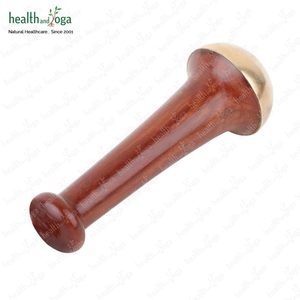 HealthAndYoga BronzLift Single Dome Kansa <b>Wand</b> Top Quality Customized Facial Tool for <b>Glowing</b> Skin Made in India Best Price - Product Image 2