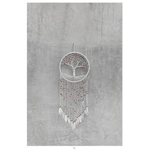 Macramé flor colgante de pared gran calidad Boho Chic Art Deco para sala de estar elegante artesanía de madera decoración del hogar - Product Image 1