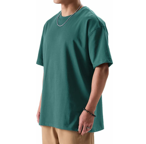 T-shirt respirant délavé à l'acide grande taille Vintage en coton épais surdimensionné avec tissu en toile - Product Image 5