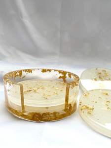 High Quality Customizable Love & Nautical Style Round Epoxy Resin <b>Coaster</b> <b>Set</b> <b>with</b> <b>Holder</b> Handmade for Home Decor - Product Image 5