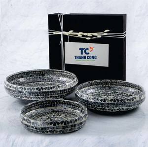 Plateaux de service noirs de haute qualité plateaux de chocolat en nacre pour servir pour le Ramadan Eid vacances Koweït Qatar Arabie Saoudite - Product Image 1