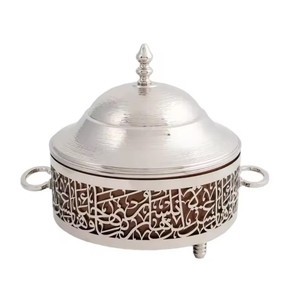 Personalizar tamaño cazuela oro elegante Metal servir Hotpot recién llegado calentador de alimentos decorativo con diseño martillado Vintage olla caliente - Product Image 2